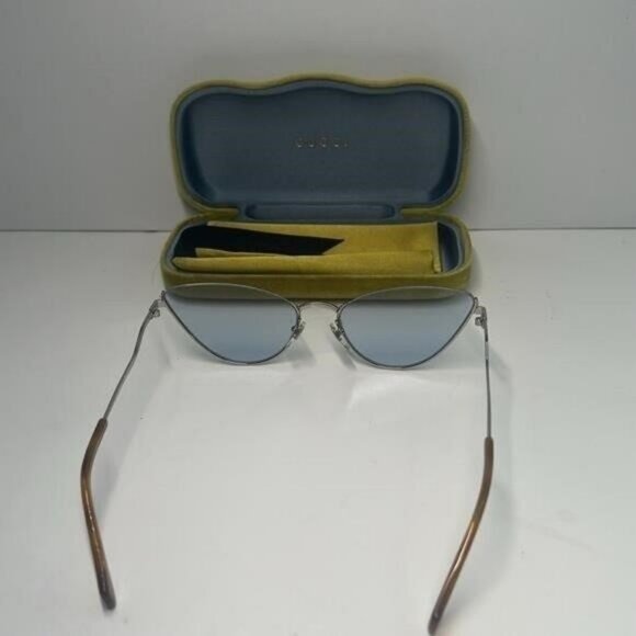 - NEW Gucci GG1006S Cat Eye Sunglasses – Silver / Light Blue 100% AUTHENTIC - Picture 2 of 11